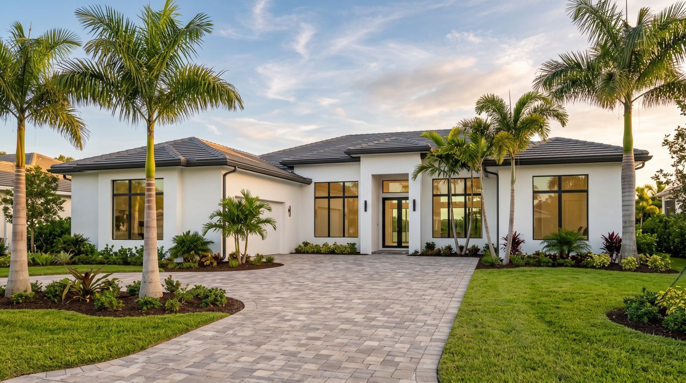 South Florida home with new impact windows (illustration)