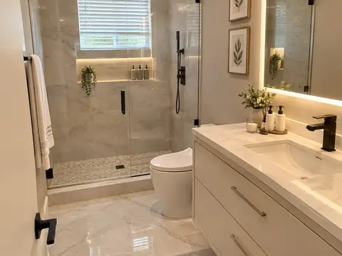 Tub-to-shower bathroom remodel — Bathroom remodel in South Florida
