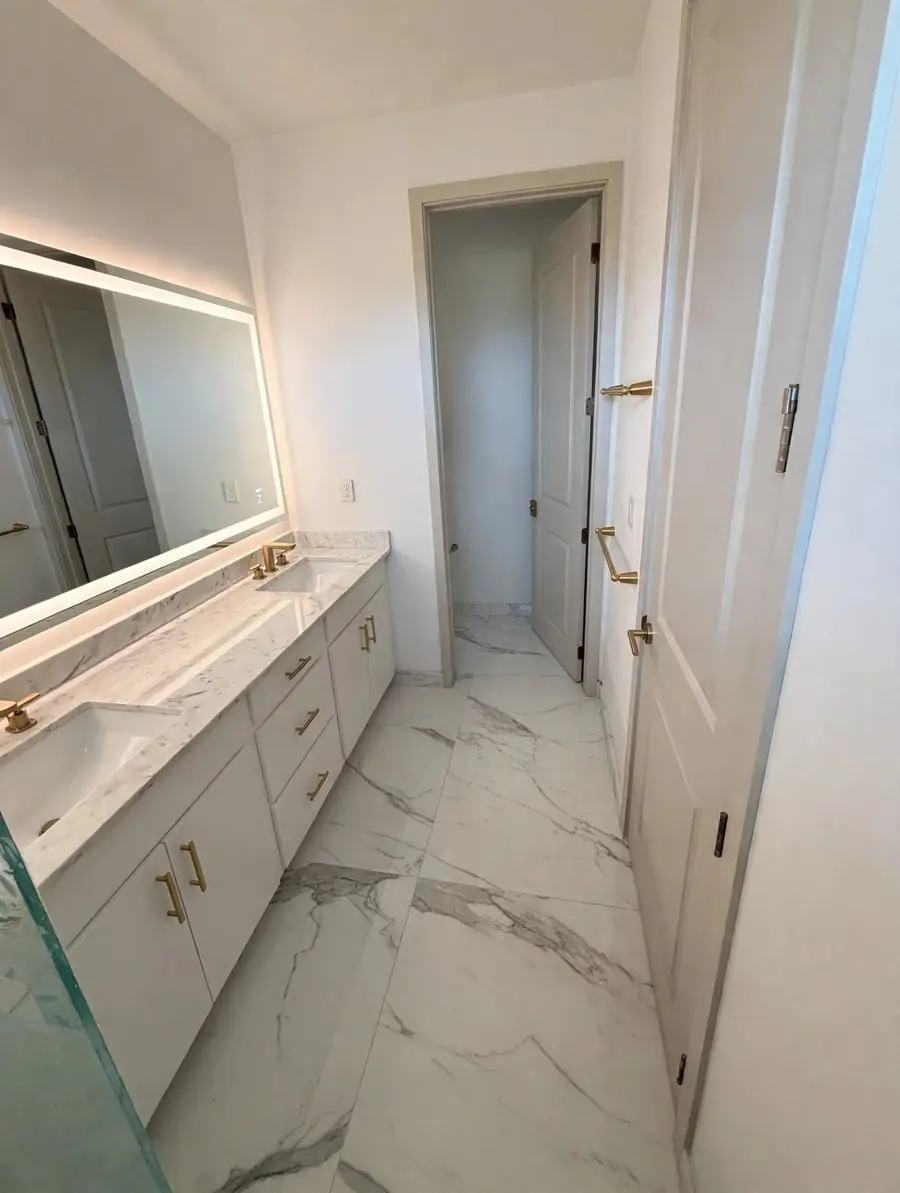 Bathroom vanity after the remodel